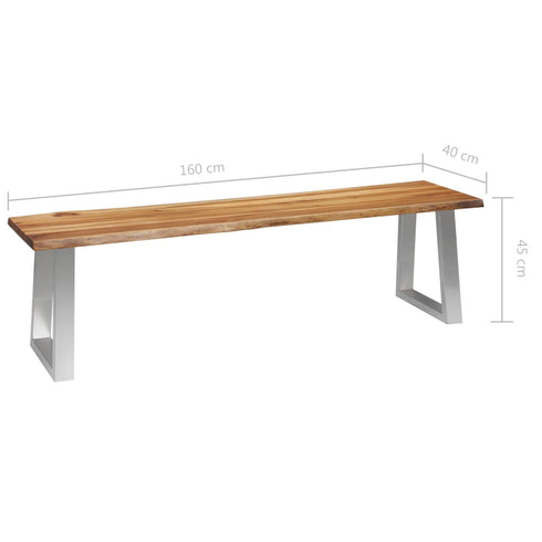 Rustika Rowe -  3 Piece Dining Set Solid Acacia Wood Brown